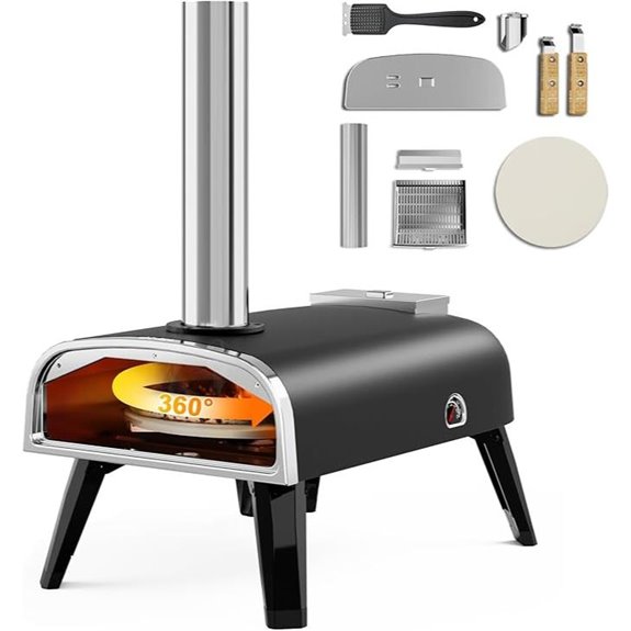 Outdoor Wood Pellet Pizza Oven with Thermometer