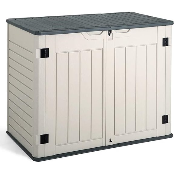 JUMMICO Outdoor Resin Storage Shed 34 Cu. Ft