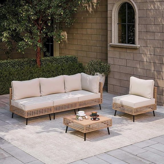 LAUSAINT HOME 5-Piece Outdoor Sectional Sofa Set