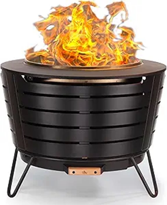 TIKI 25-Inch Smokeless Outdoor Fire Pit Bundle