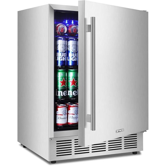 24 Outdoor Beverage Cooler Fridge with Stainless Steel Door