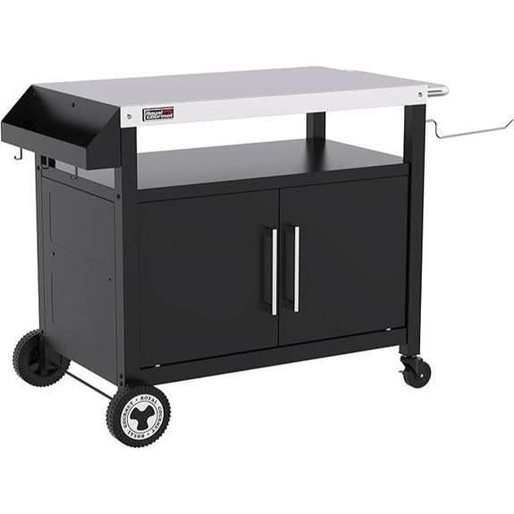 Outdoor Stainless Steel Grill Cart with Storage