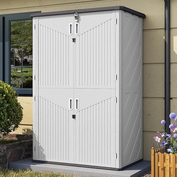 Aoxun Outdoor Storage Shed with Floor 64 Cu.Ft