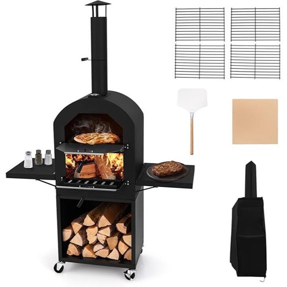 HAPPYGRILL Outdoor Wood Pizza Oven with Accessories