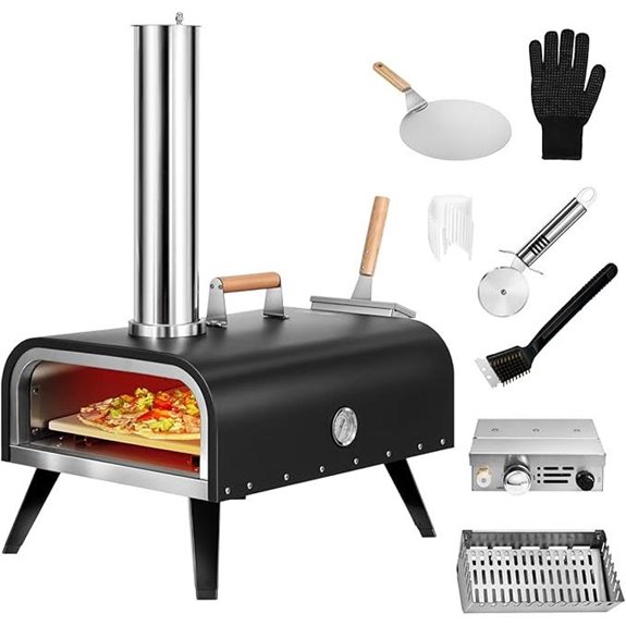 EDOSTORY Outdoor Wood & Gas Fired Pizza Oven