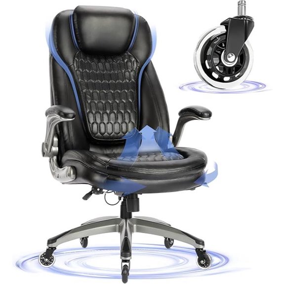 Executive Office Chair with Padded Flip-up Arms