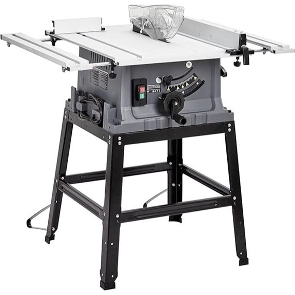 Portable 10-Inch Table Saw with Stand and Adjustable Blade