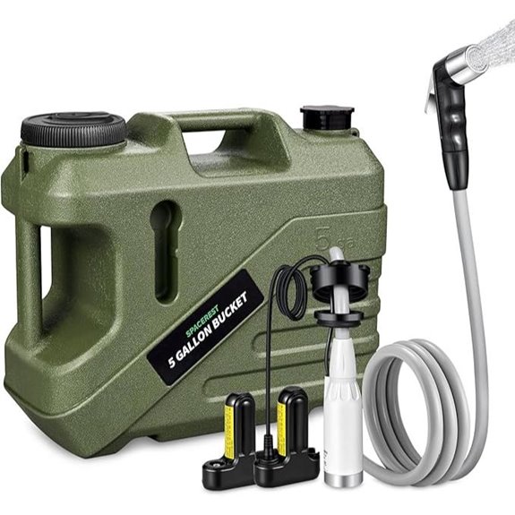 Rechargeable Portable Camping Shower with 5-Gallon Water Jug