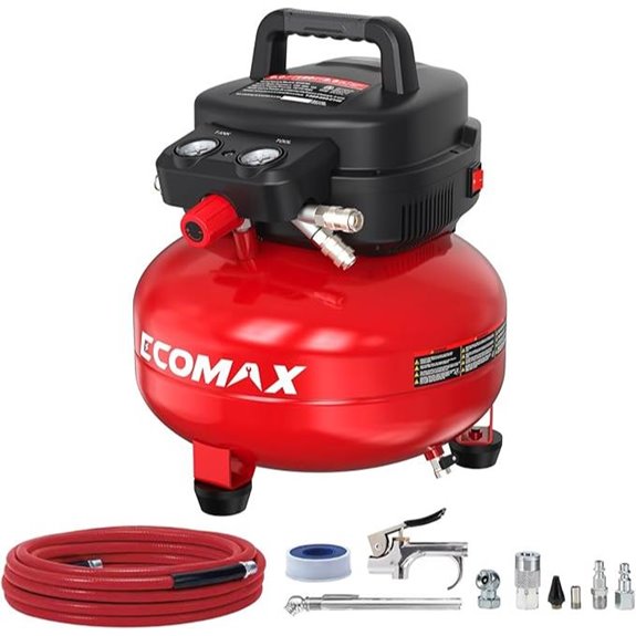 ECOMAX 6-Gallon Portable Oil-Free Air Compressor