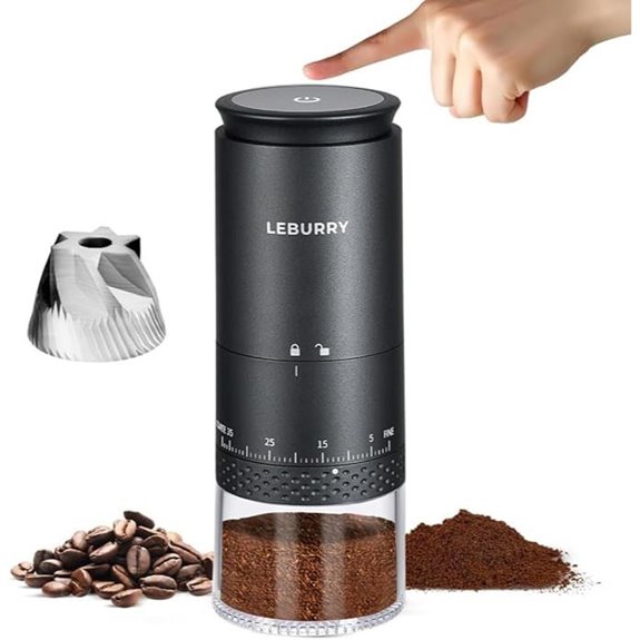 Burr Coffee Grinder Portable Electric with Adjustable Settings