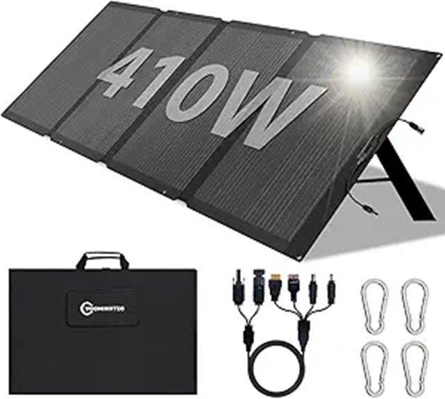 410W Portable Foldable Solar Panel with Kickstands