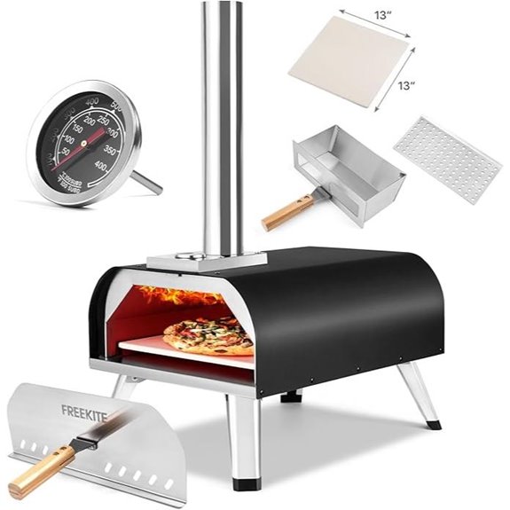Portable 13-Inch Outdoor Wood-Fired Pizza Oven