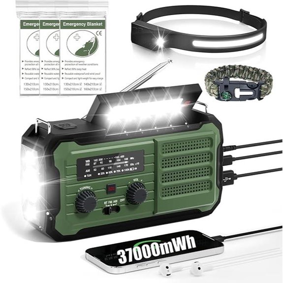 Emergency Radio Kit with Hand Crank and Solar