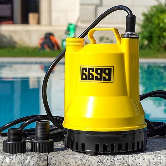 Portable Submersible Utility Pump with 10-Foot Cord