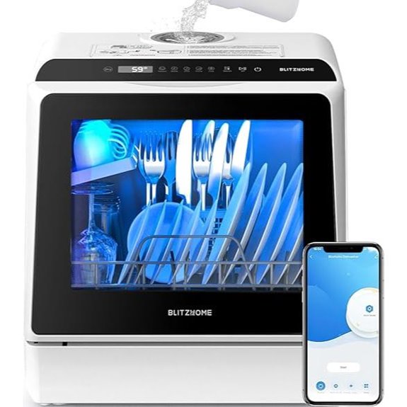 BLITZHOME Portable WiFi Smart Countertop Dishwasher