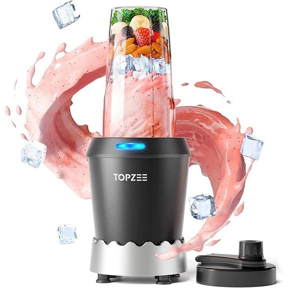 TOPZEE 1000W Personal Smoothie Blender with Travel Cups
