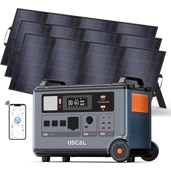 OSCAL PowerMax 6000 Solar Generator with Solar Panels