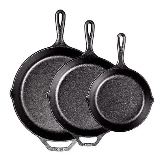 Lodge Pre-Seasoned Cast Iron Skillet Set (3 Pieces)