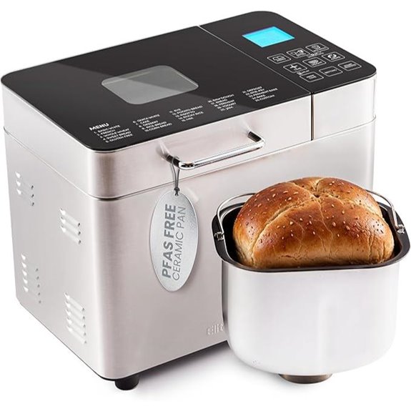 Elite Gourmet Programmable Bread Maker with Touch Screen