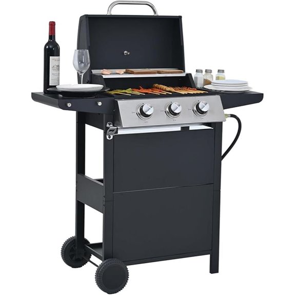 Endark 3-Burner Propane Gas Grill with Side Shelf