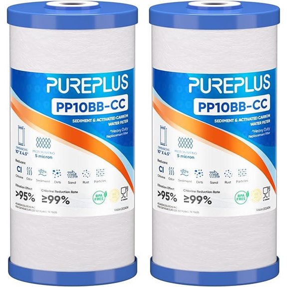 PUREPLUS 5 Micron 10 Water Filter 2-Pack