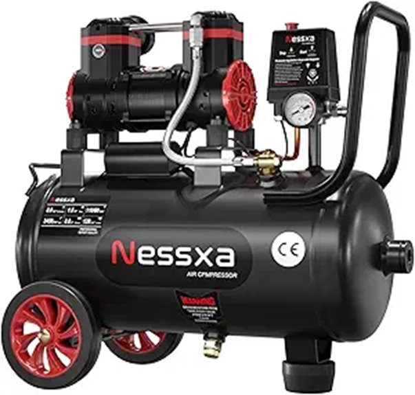 8 Gallon Quiet Air Compressor 1.5HP 115 PSI