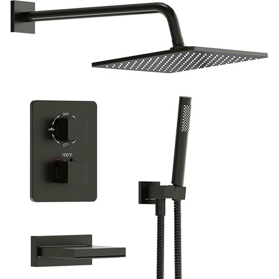 Esnbia Thermostatic Shower Faucet Set with Rain Head