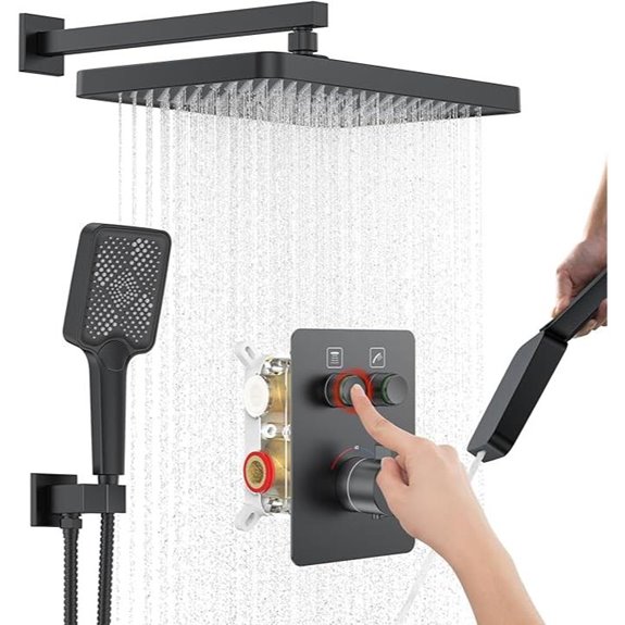 Thermostatic Shower System with Rainfall Head & Handheld
