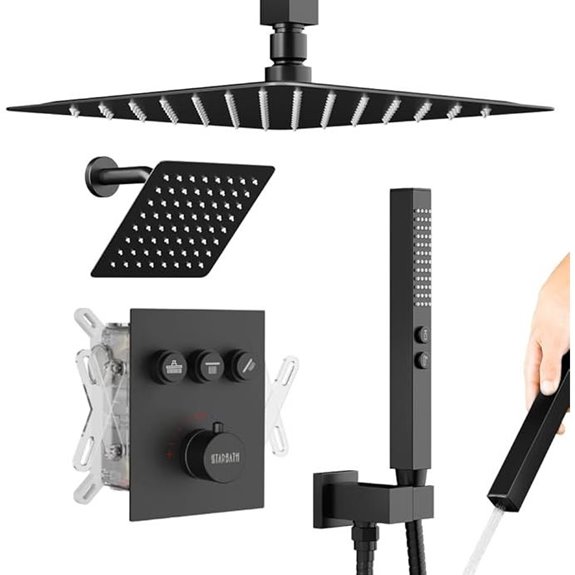 Thermostatic Shower System with Rainfall and Handheld