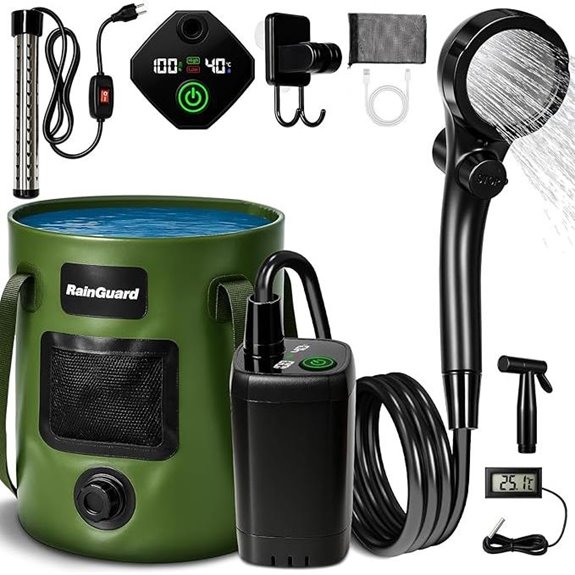 Portable Camping Shower with Rechargeable Pump