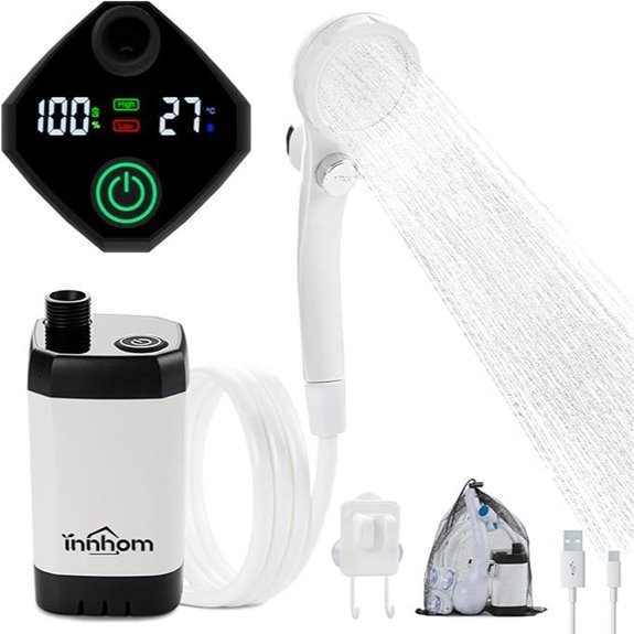 innhom Portable Camping Shower with Rechargeable Pump