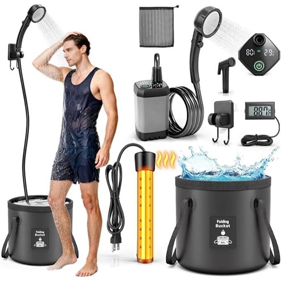 Portable Rechargeable Shower with Heater and Spray Modes