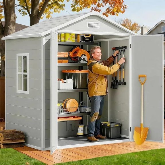 Gizoon 6x4.4 ft Resin Outdoor Storage Shed
