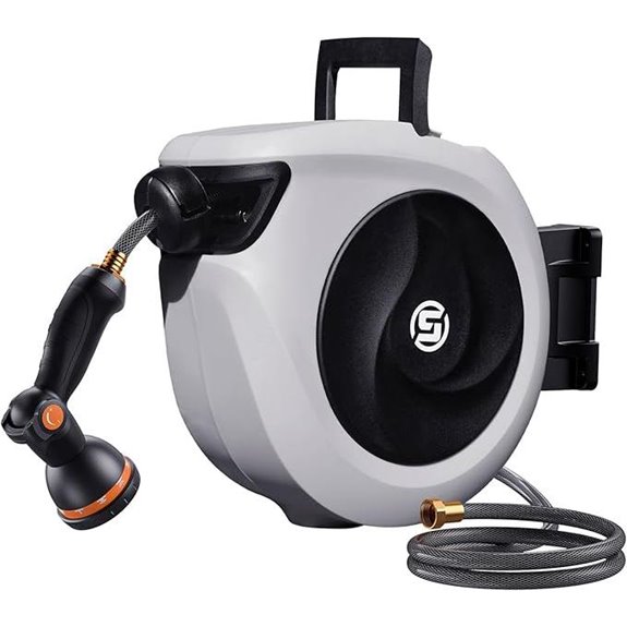 SUNPOW Retractable Garden Hose Reel with Nozzle