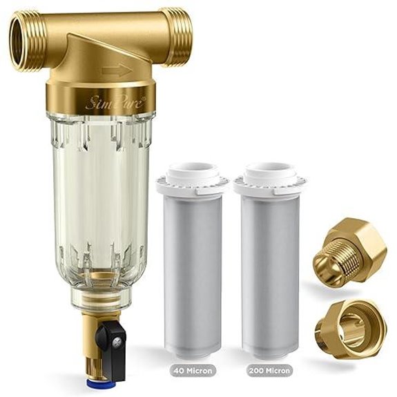 SimPure 40/200 Micron Reusable Whole House Sediment Filter