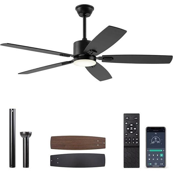 SUNMORY 52 Smart Reversible Ceiling Fan with Lights