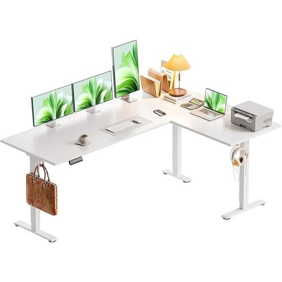 Casaottima 63 Reversible Electric L-Shaped Standing Desk