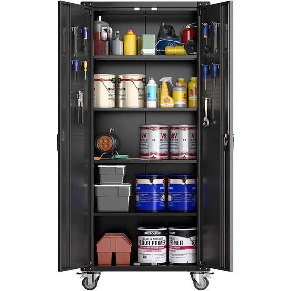 GarveeHome 72-In Rolling Cabinet with Shelves and Doors