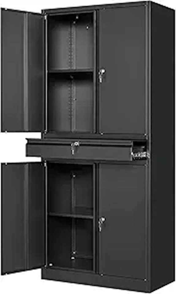 Yizosh Metal Garage Storage Cabinet with Lock