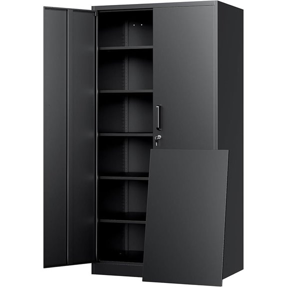 Yizosh Metal Lockable Storage Cabinet with Shelves