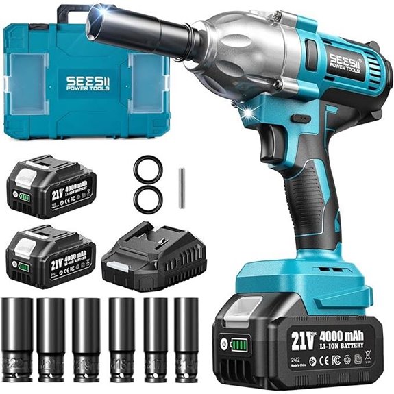 Seesii 665 FT-LBS Impact Wrench with Batteries