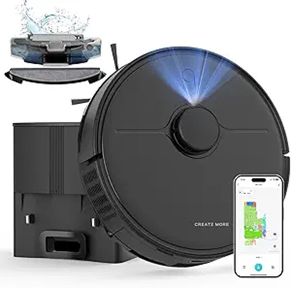 Robot Vacuum & Mop with Self-Emptying and Navigation
