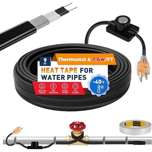 3-100FT Self-Regulating Pipe Heating Tape with Thermostat