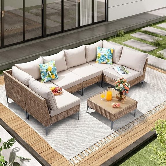 7-Piece Wicker Outdoor Patio Furniture Set