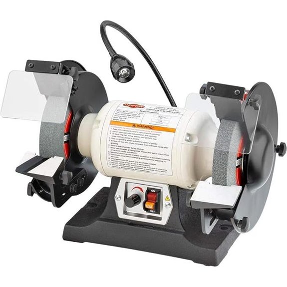 Shop Fox W1840 Variable-Speed Grinder with Work Light 8,Black,white