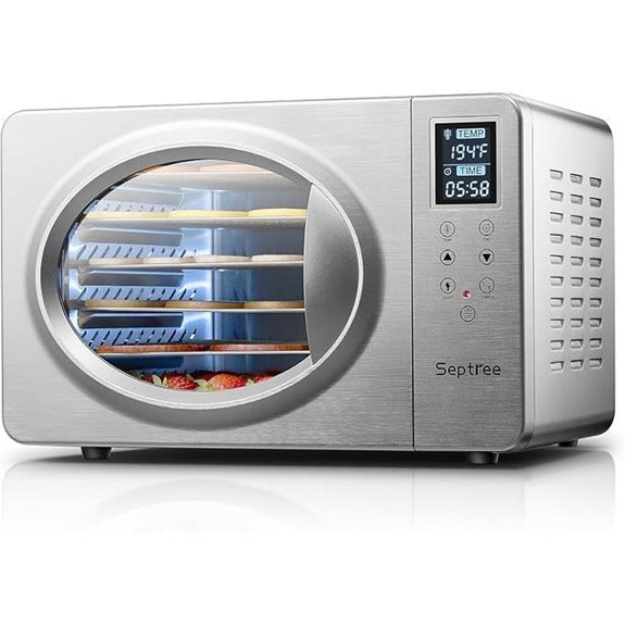 Silver Retro Food Dehydrator with Digital Temperature Control