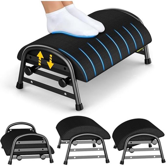 Adjustable Under Desk Footrest with 6 Positions