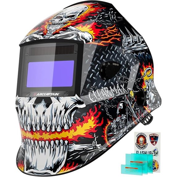ARCCAPTAIN Auto Darkening Welding Helmet Skeleton Design