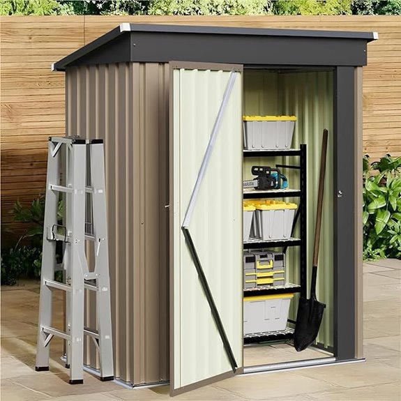 JUMMICO 5x3 FT Metal Outdoor Storage Shed