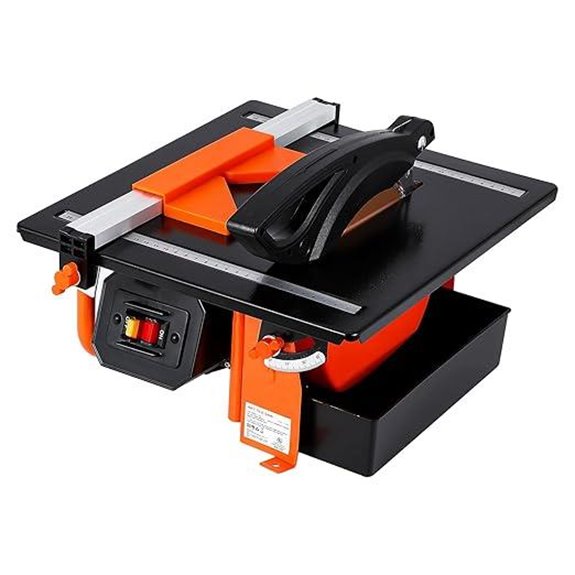 7-inch Wet Tile Saw with Bevel Cut and Water Reservoir